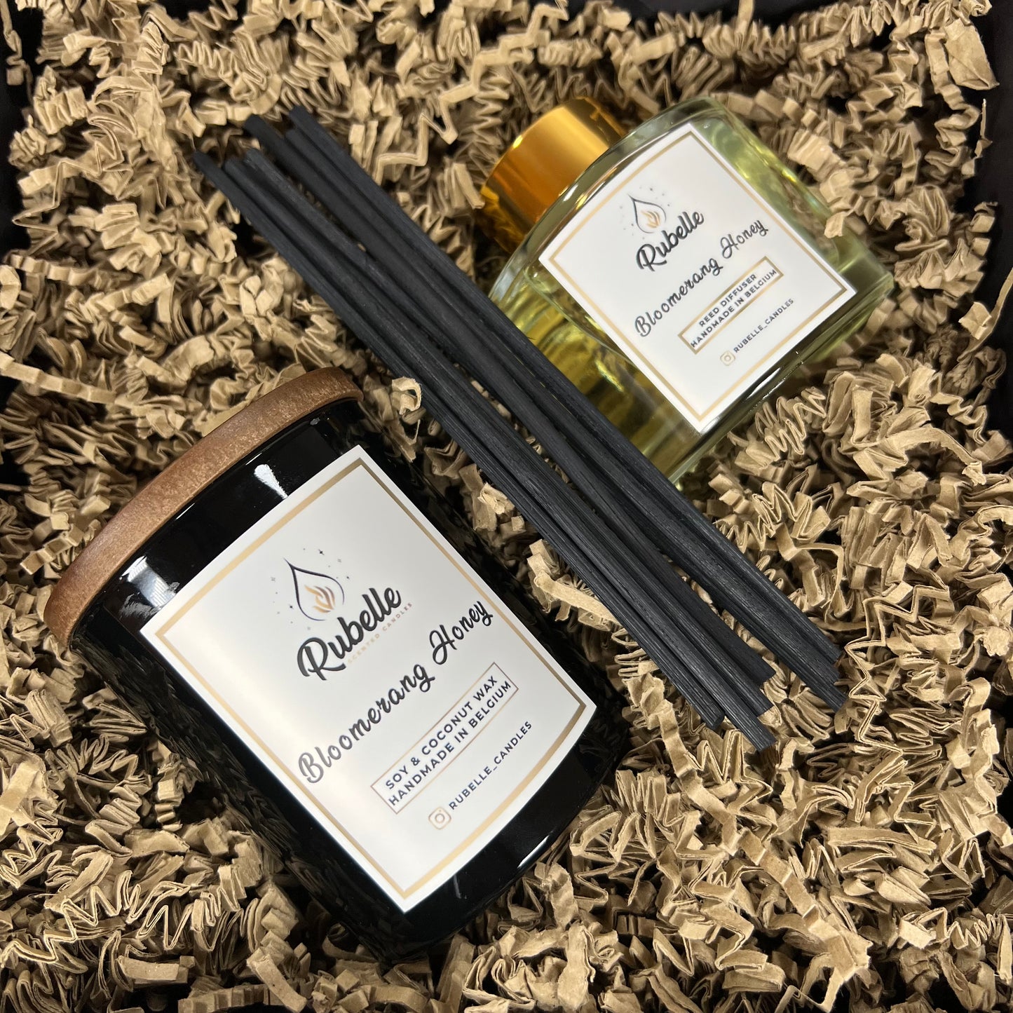 Geschenkdoos: Geurkaars 220g & Geurstokjes 160ml