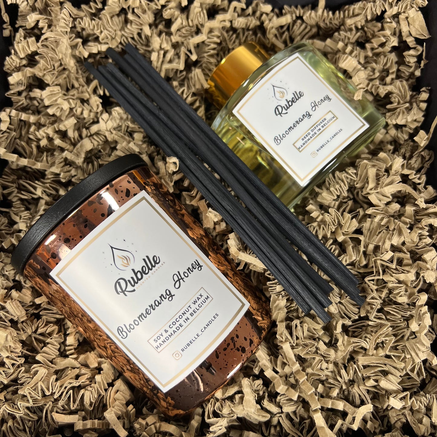 Geschenkdoos: Geurkaars 220g & Geurstokjes 160ml