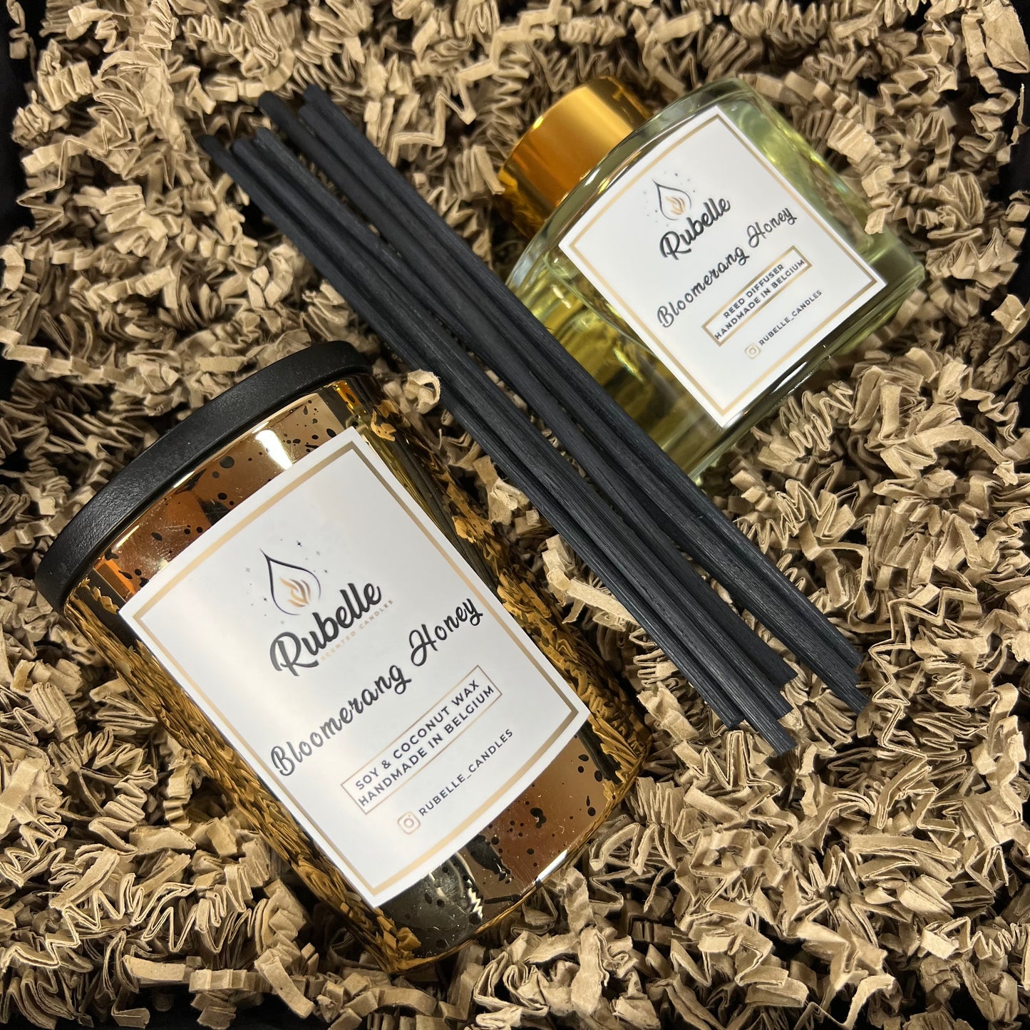 Geschenkdoos: Geurkaars 220g & Geurstokjes 160ml