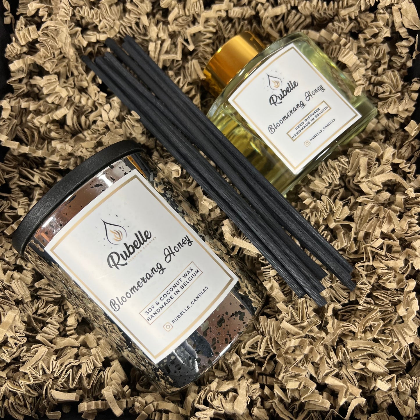 Geschenkdoos: Geurkaars 220g & Geurstokjes 160ml
