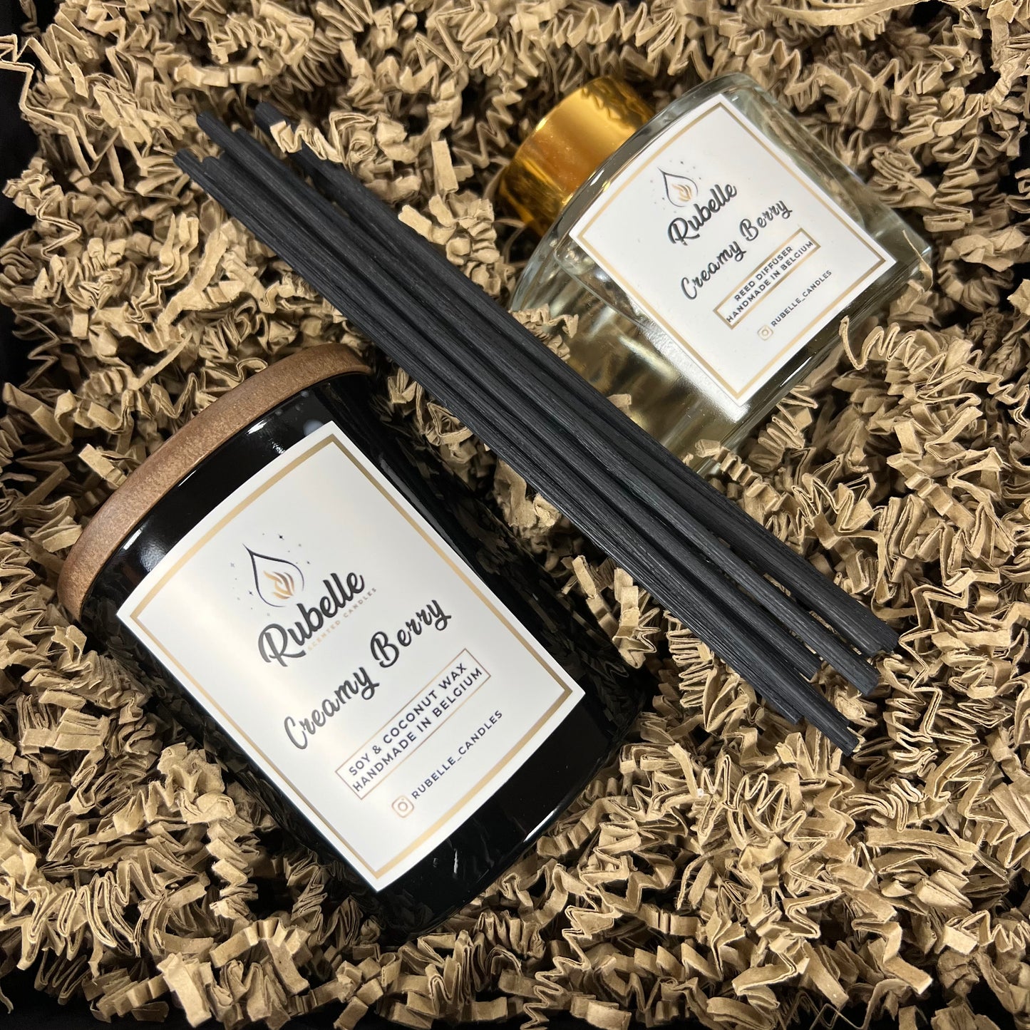 Geschenkdoos: Geurkaars 220g & Geurstokjes 160ml