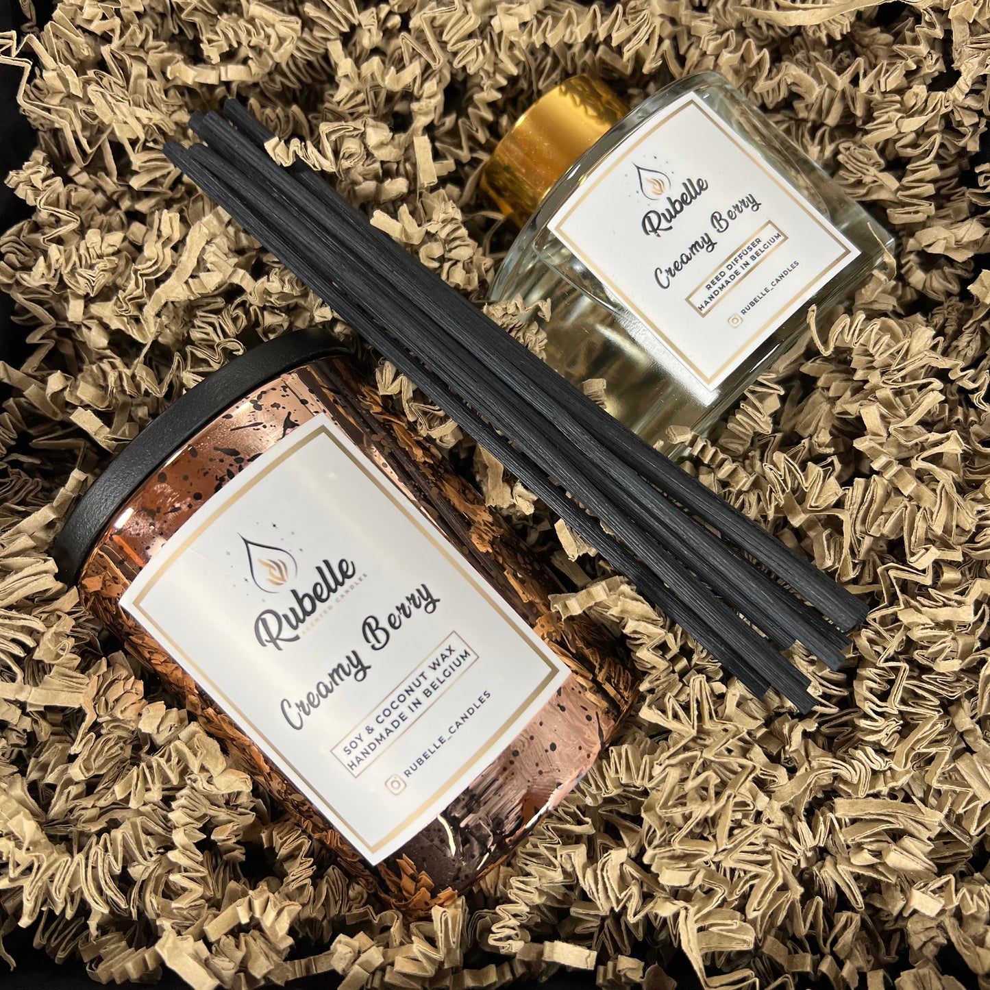 Geschenkdoos: Geurkaars 220g & Geurstokjes 160ml