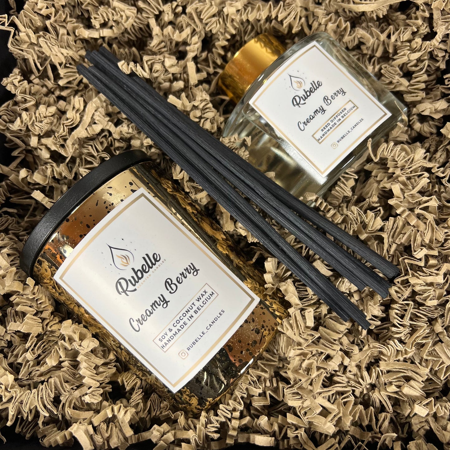 Geschenkdoos: Geurkaars 220g & Geurstokjes 160ml