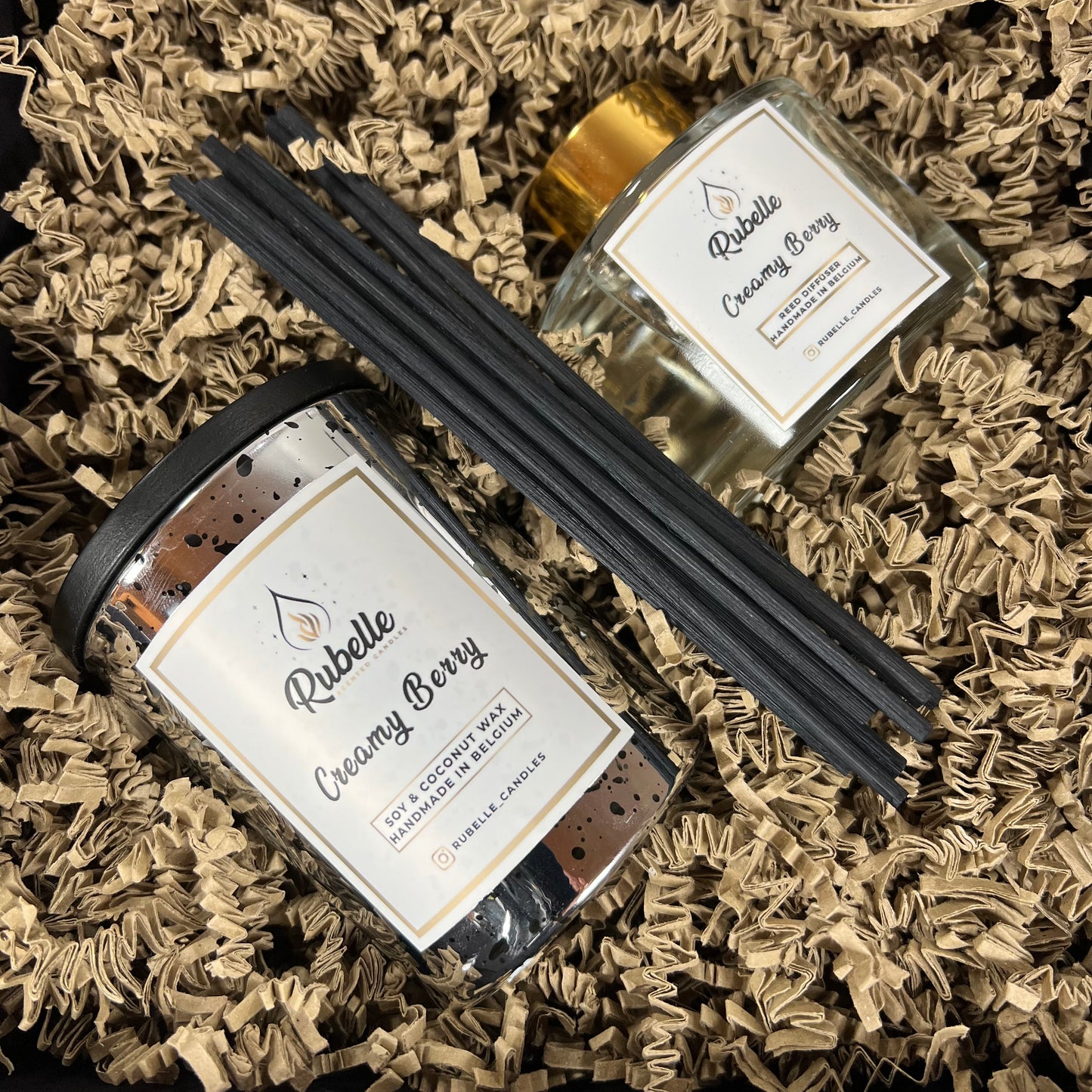 Geschenkdoos: Geurkaars 220g & Geurstokjes 160ml