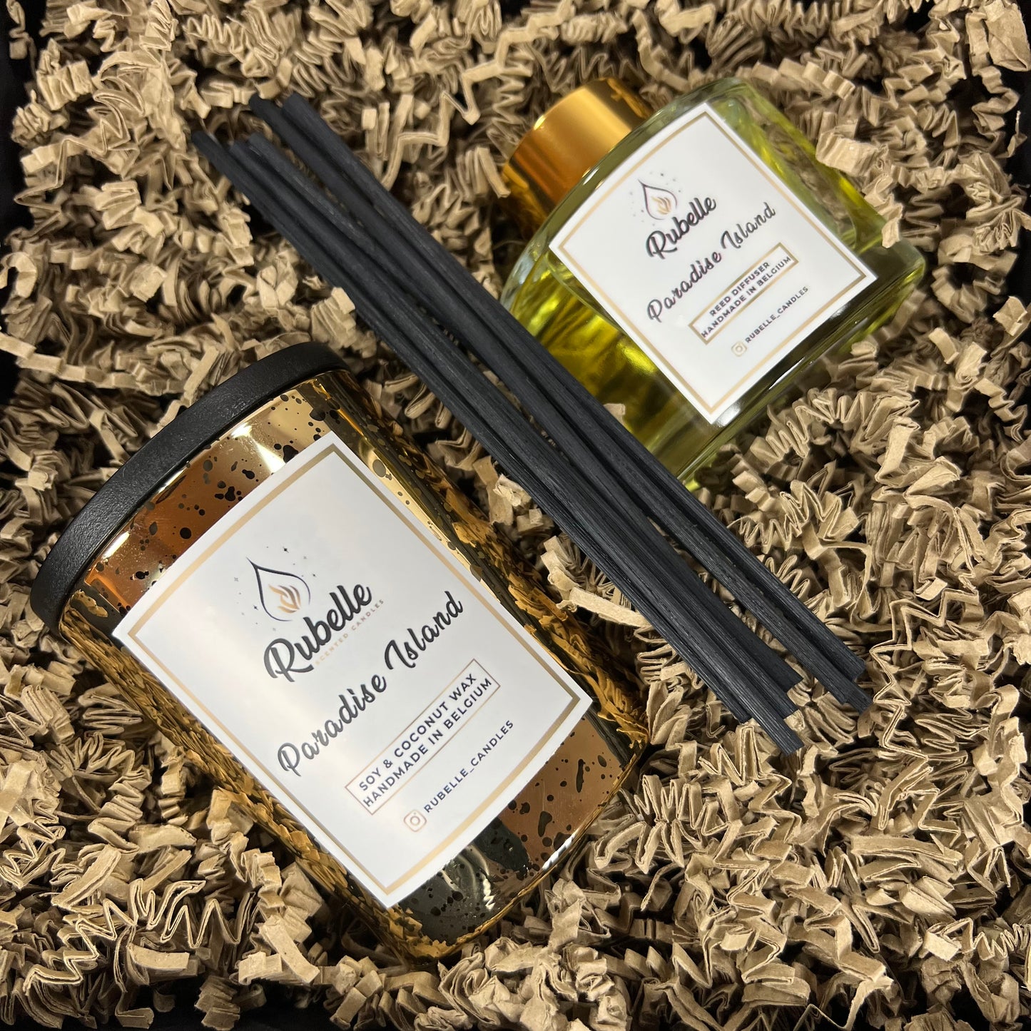 Geschenkdoos: Geurkaars 220g & Geurstokjes 160ml