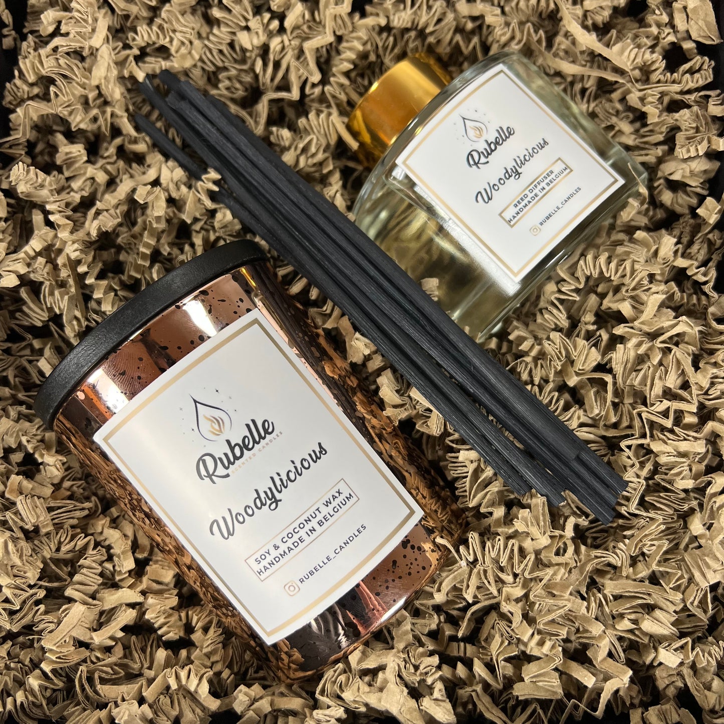 Geschenkdoos: Geurkaars 220g & Geurstokjes 160ml