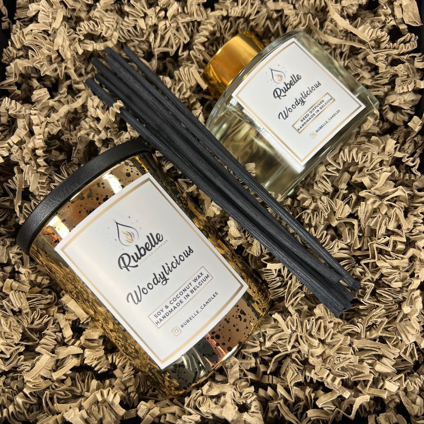 Geschenkdoos: Geurkaars 220g & Geurstokjes 160ml