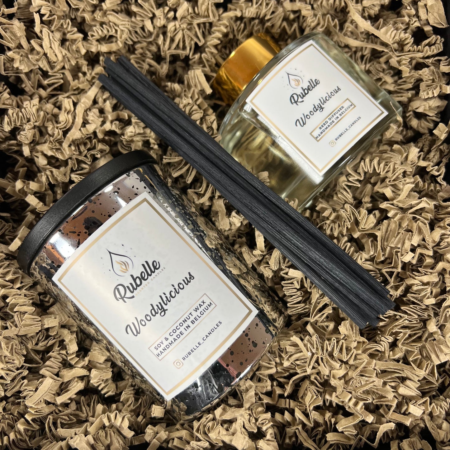 Geschenkdoos: Geurkaars 220g & Geurstokjes 160ml
